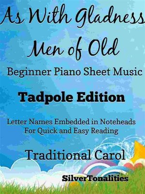cover image of As With Gladness Men of Old Traditional Christmas Carol Beginner Piano Sheet Music Tadpole Edition